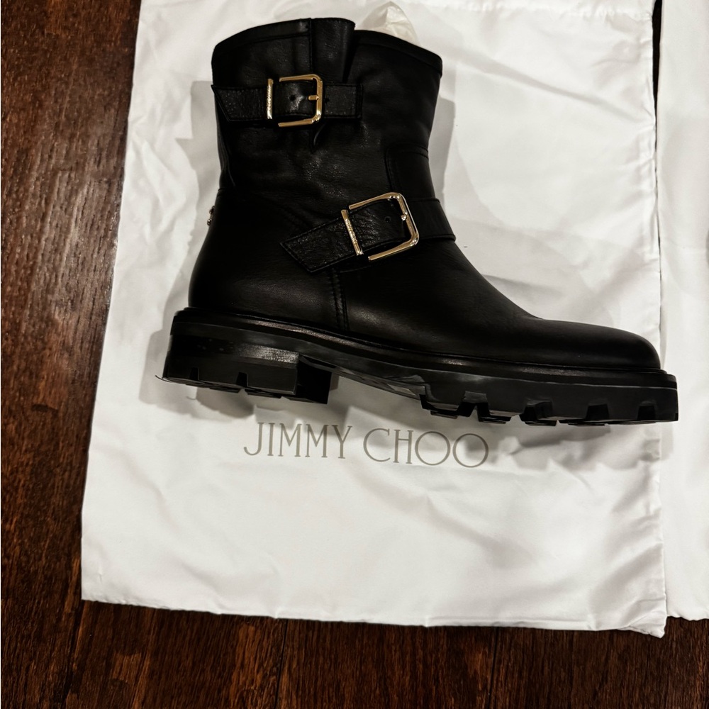 Jimmy Choo Youth II Black Leather Boots Women - Picture 6 of 13